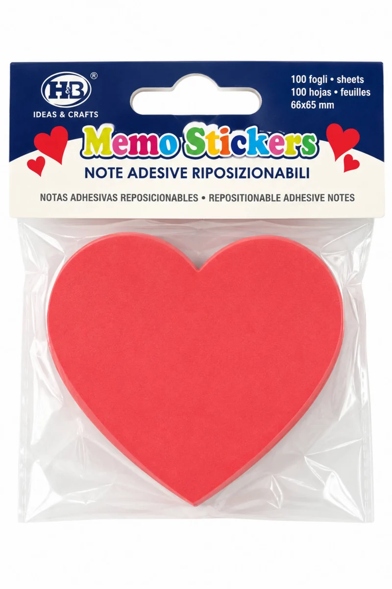 Bigliettini Adesivi 100 Fogli Cuore