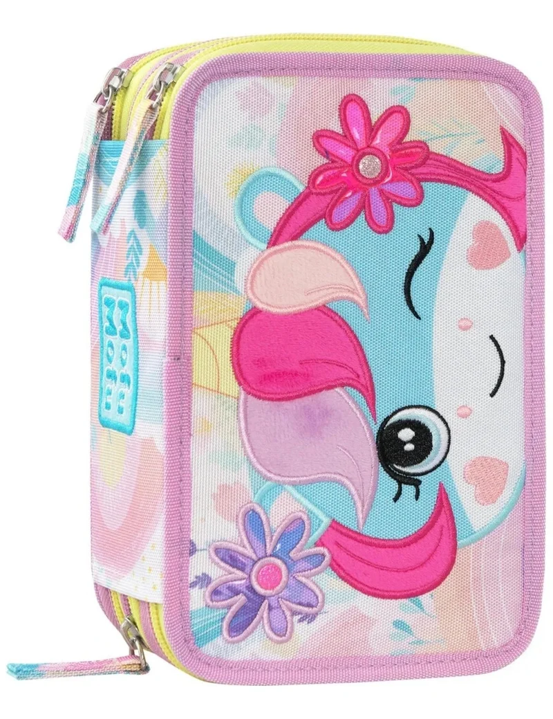Astuccio Completo 3 Zip New Mofu Mofu Unicorno