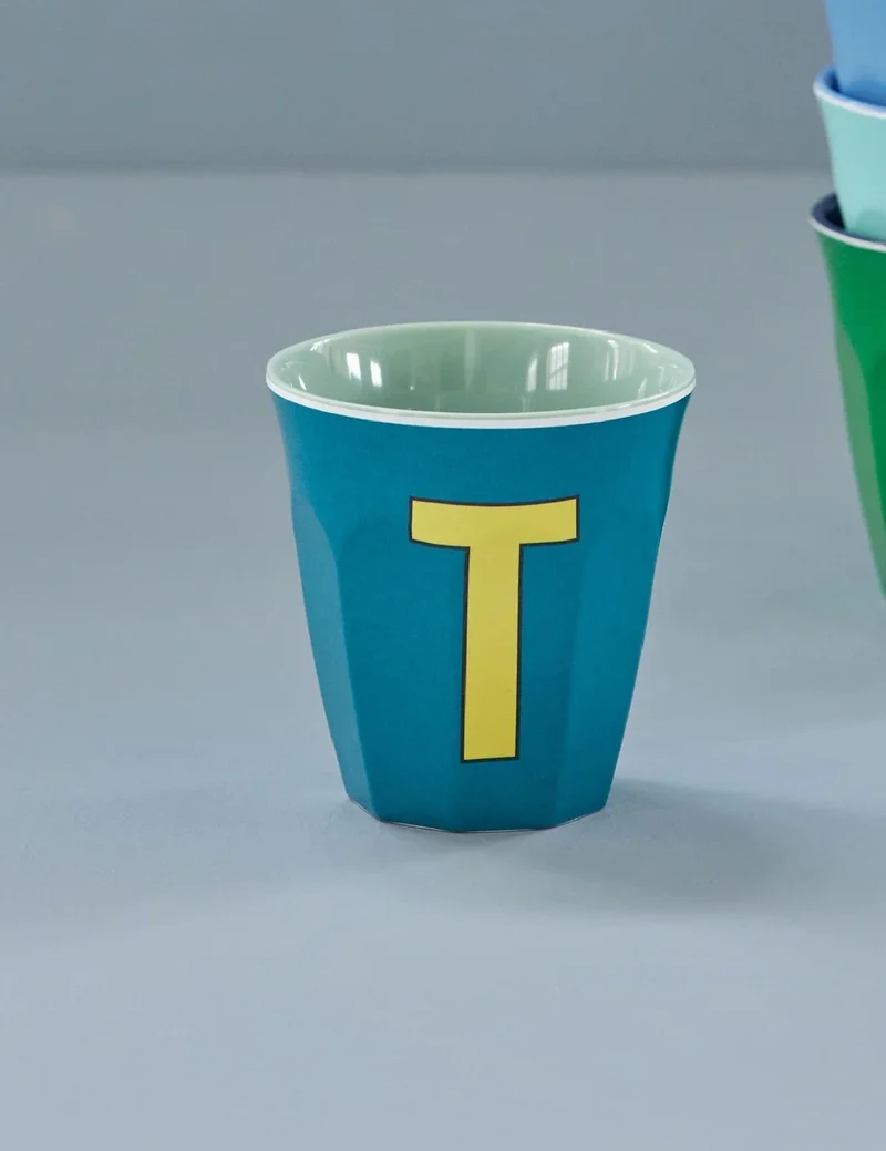 Rice Bicchiere Melamina Lettera T Verde Smeraldo