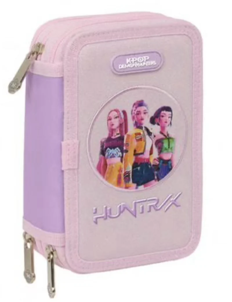 Astuccio Completo 3 Zip K-Pop Demon Hunters Rosa