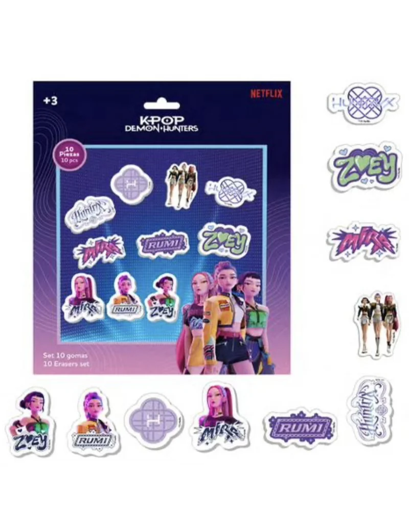 Set 10 Gomme Da Cancellare K-Pop Demon Hunters