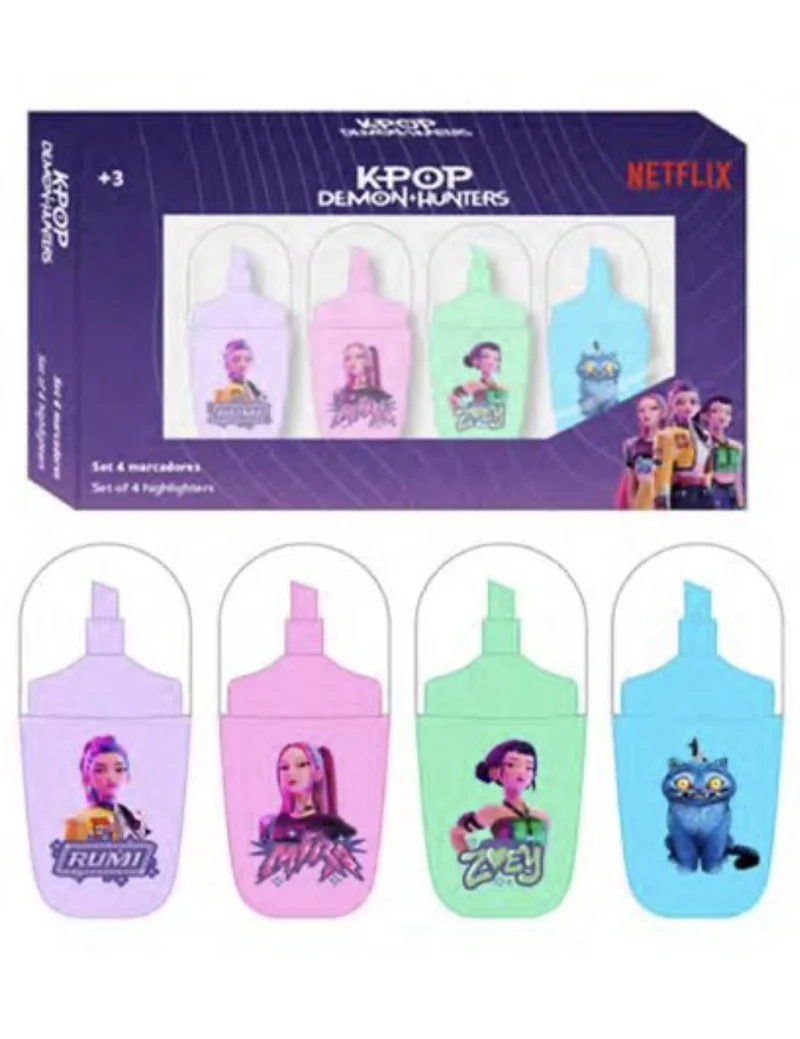 Set 4 Mini Evidenzatori K-Pop Demon Hunters