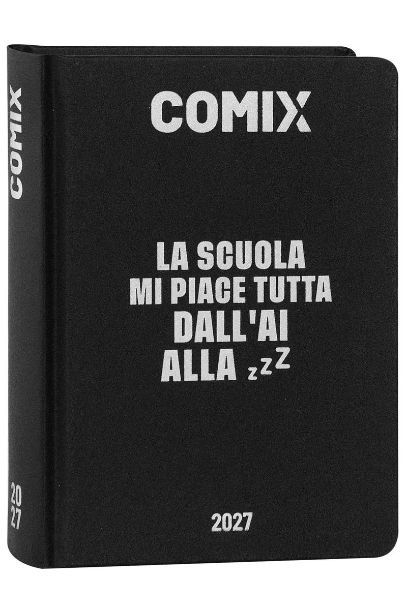 Diario Agenda 16 Mesi Datato 2026/2027 Comix Black & Silver