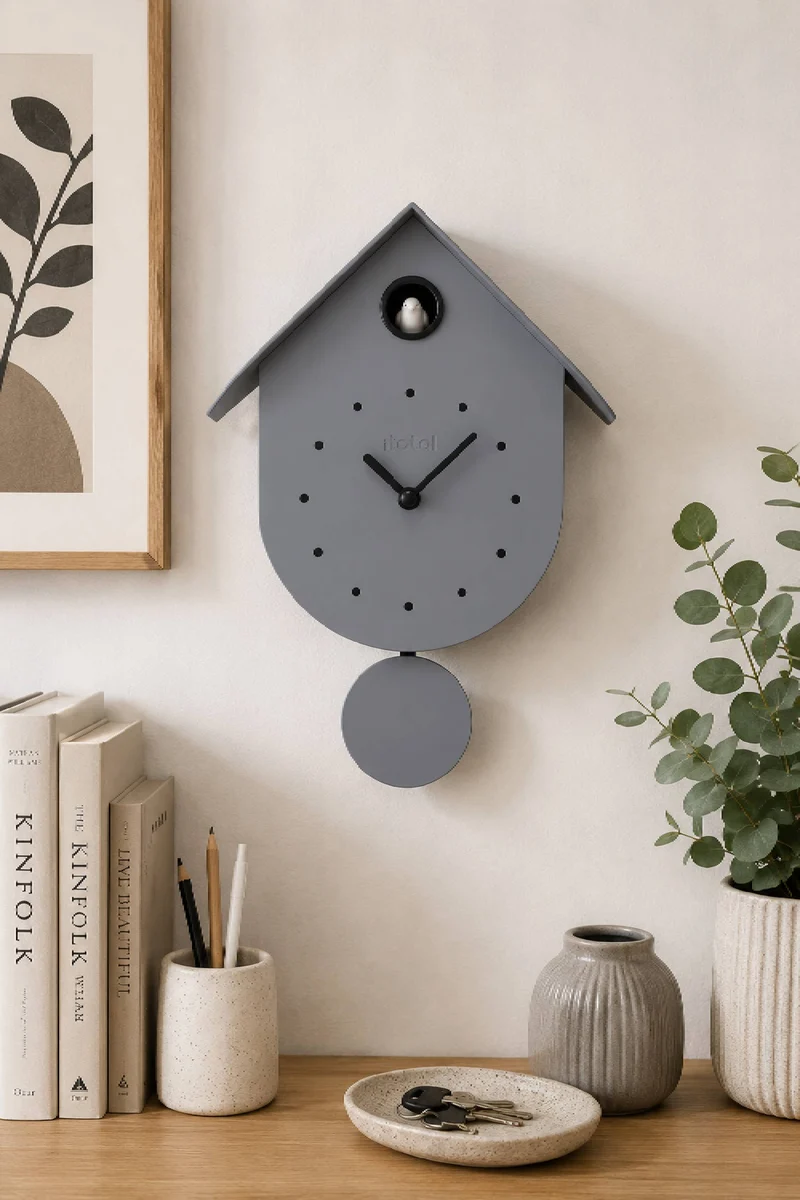 Orologio A Cucù Uccellino Grigio iTotal