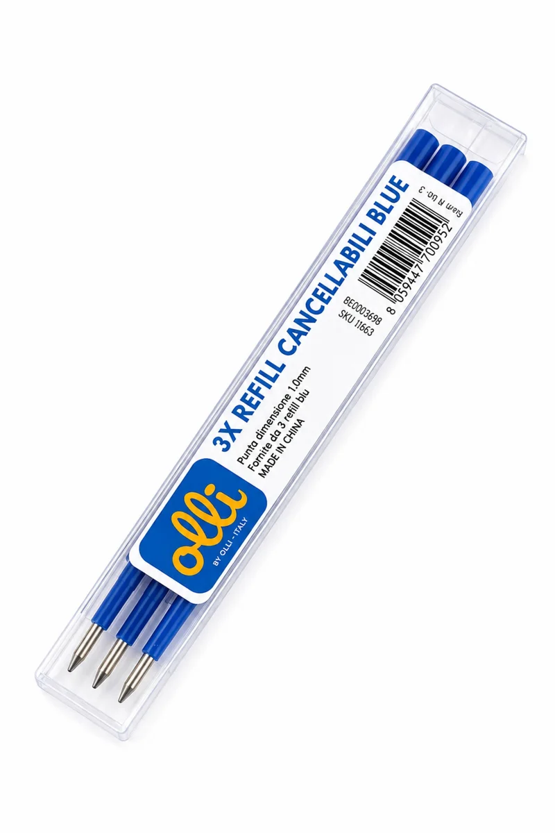 Refill Blu Penna Cancellabile Olli 3pz