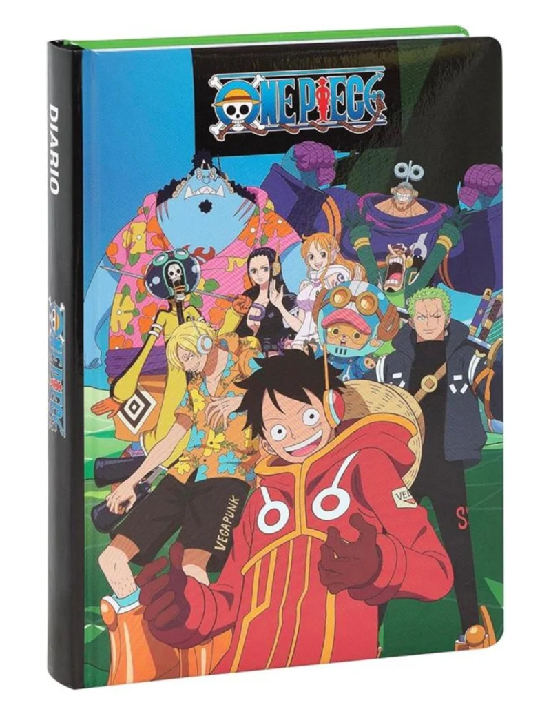 Diario 12 Mesi One Piece Verde Non Datato