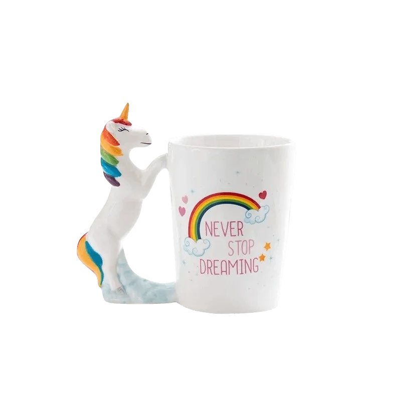 Tazza In Ceramica Unicorno Never Stop Dreaming