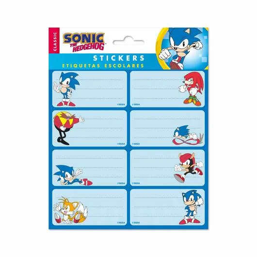 Etichette Segna Nome Stickers Per Quaderni Sonic The Hedgehog