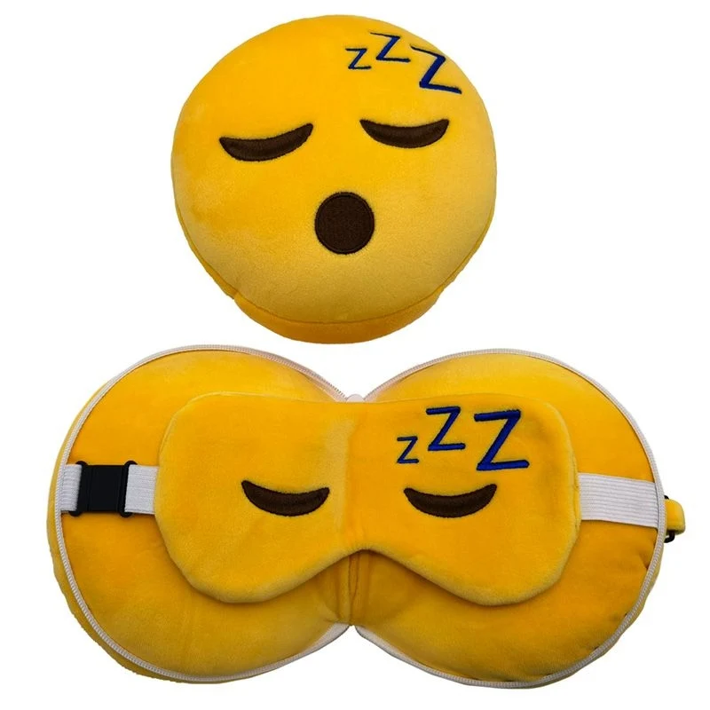 Cuscino Paraocchi Da Viaggio Emoji Faccina Addormentata