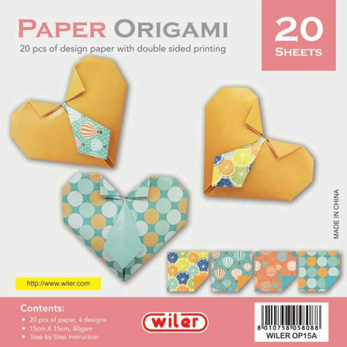 Carta Per Origami 20 Fogli Wiler 4 Fantasie 15x15cm OP15C