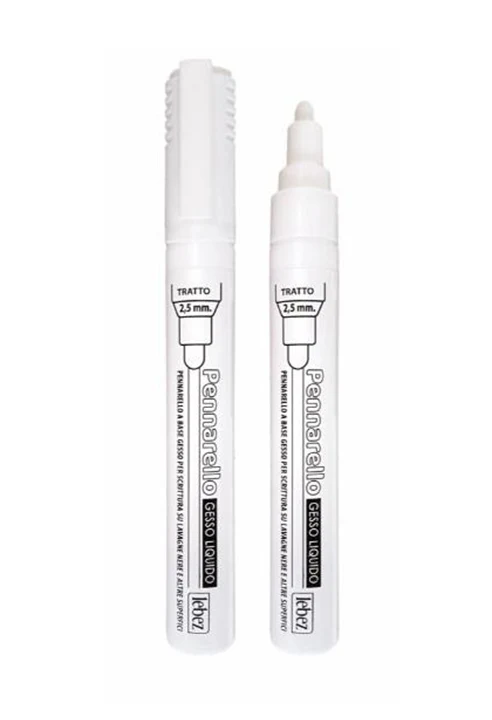 Set Pennarelli Per Lavagna a Gesso Liquido Bianco 2 pz