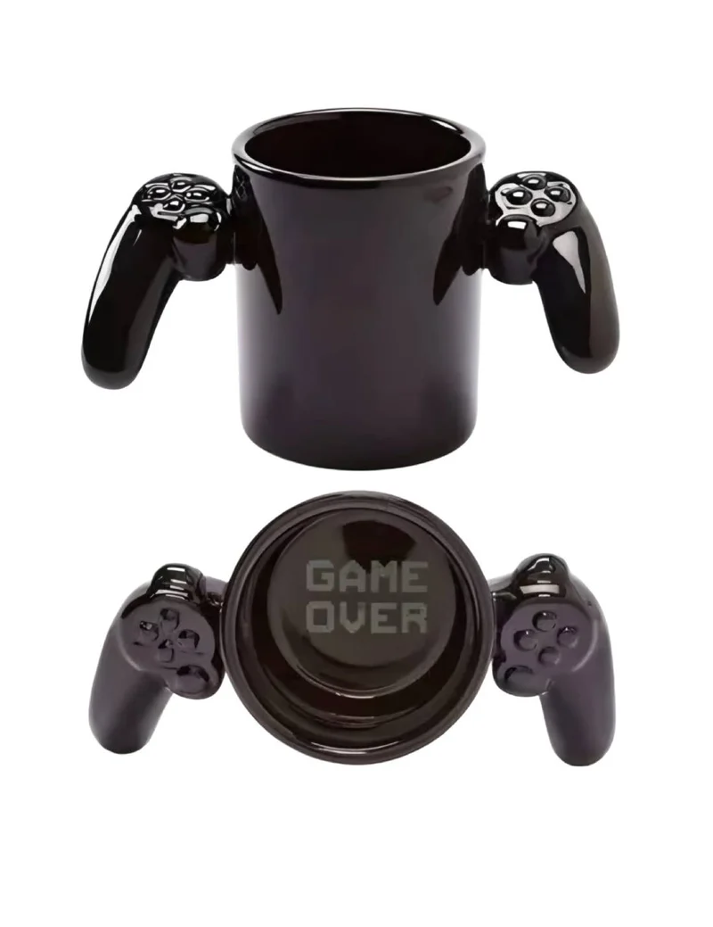 Tazza Nera In Ceramica Controller Console Game Over 350ml