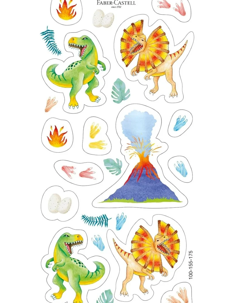 FaberCastell Pastelli 10 Matite Colorate Jumbo Edizione Dinosauro