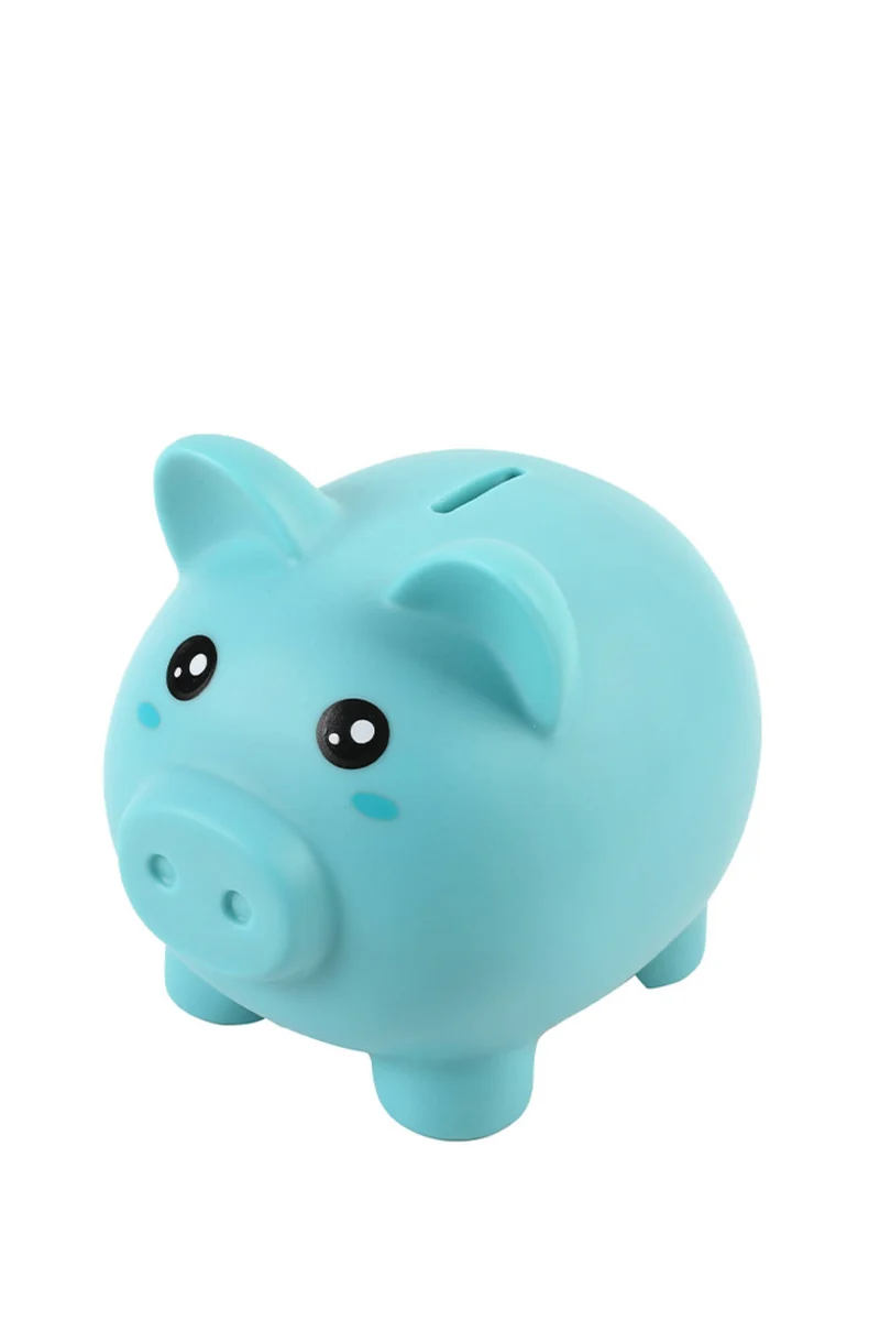 Salvadanaio In Plastica Blue Piggy