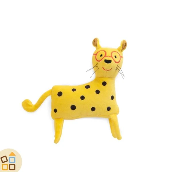 PUPAZZO SONAGLIO LES TOUPITIS, LEOPARDO GIALLO