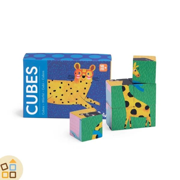 CUBI PUZZLE IN LEGNO, GIUNGLA