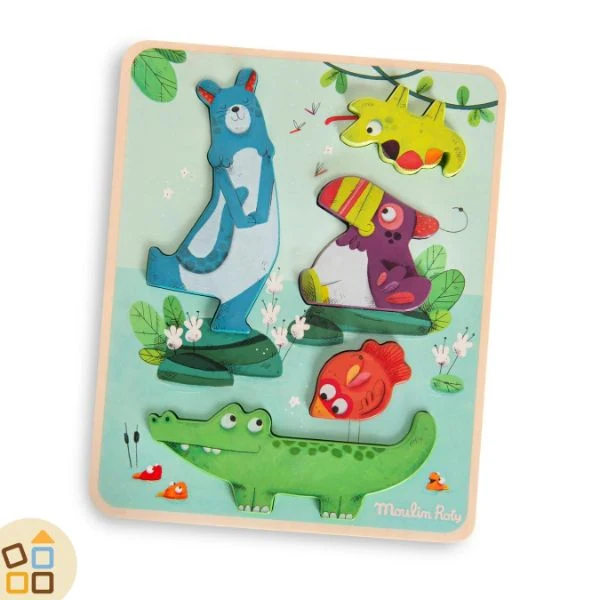 PUZZLE A INCASTRO TATTILE, DANS LA JUNGLE