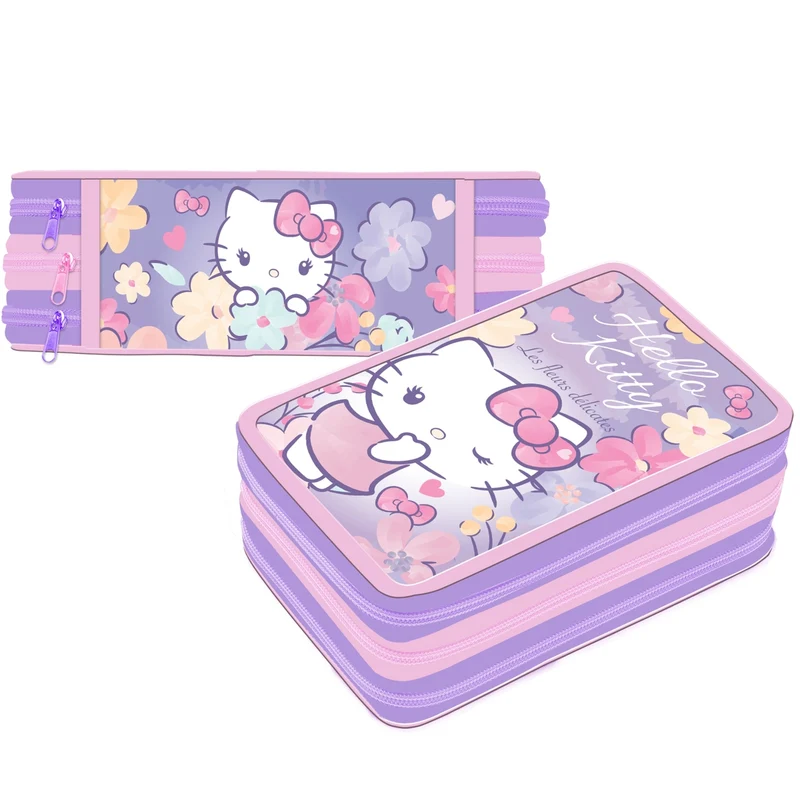Astuccio Completo 3 Zip Premium Hello Kitty