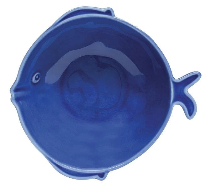 Ciotola In Ceramica Pesce Palla Blu 13x13cm