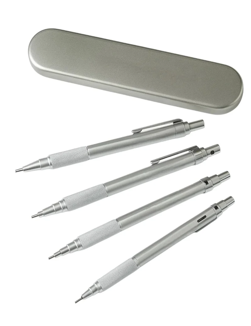 Portamine Argento Con Scatola In Metallo 0,5mm