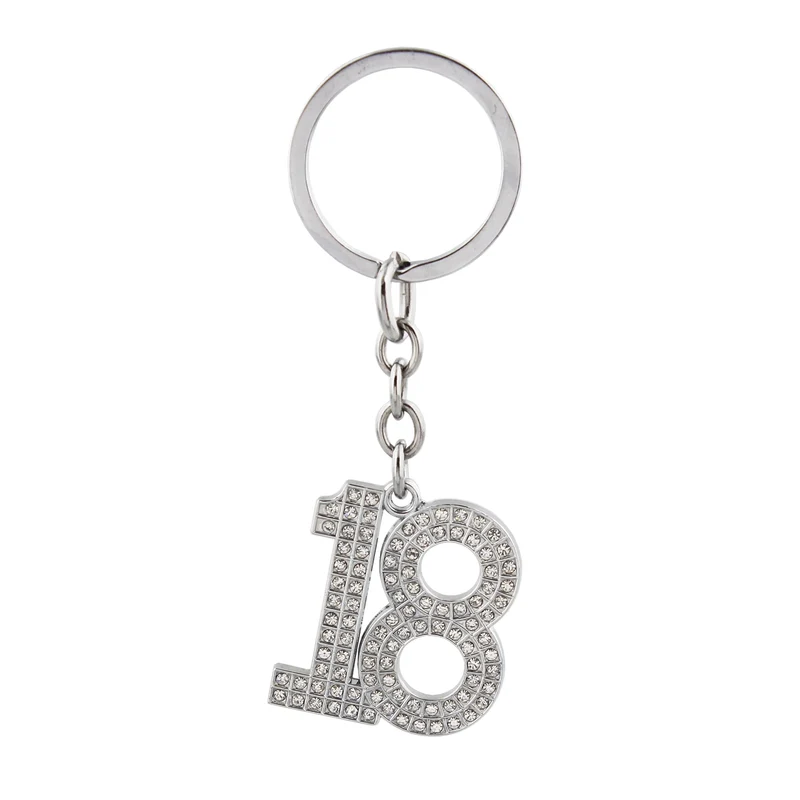 Portachiavi Con Brillantini 18° Compleanno