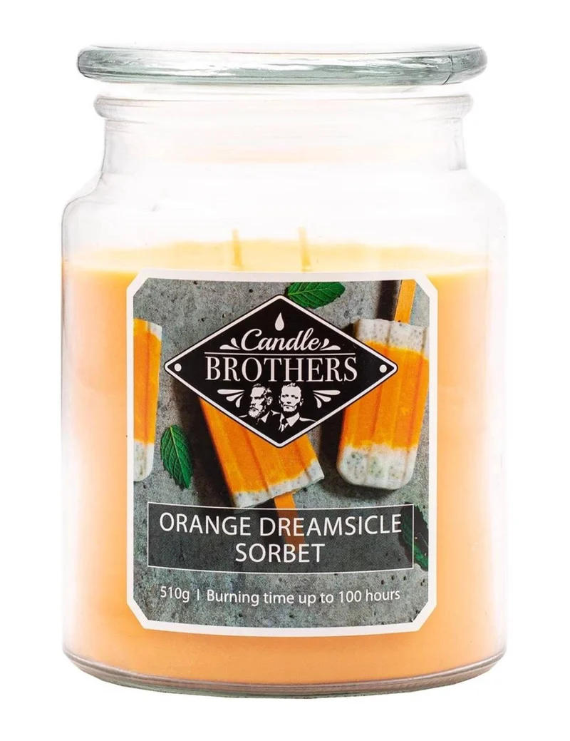 Candela Profumata In Vetro Candle Brothers 510gr - Sorbetto All'Arancia