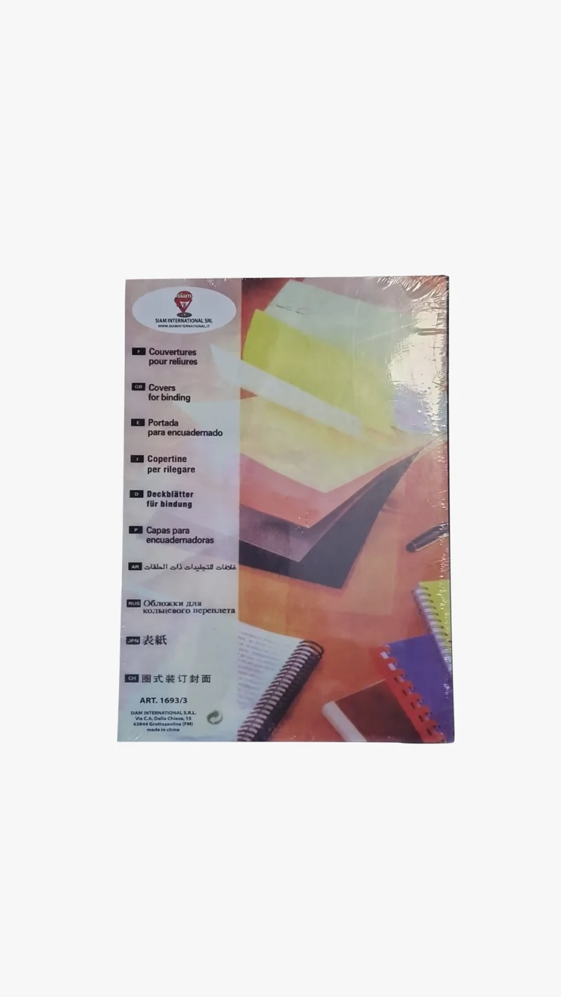 Copertine Nere Cartoncini Per Rilegature A4 Confezione 100pz.