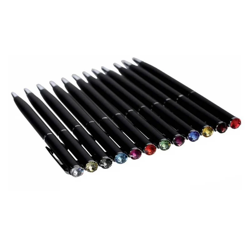 Penna a Sfera in Metallo Nero Con Swarovski