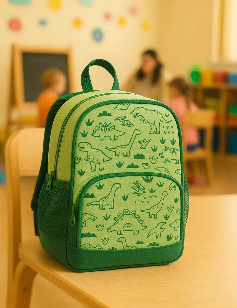 Mini Zaino Asilo Verde Dinosauri