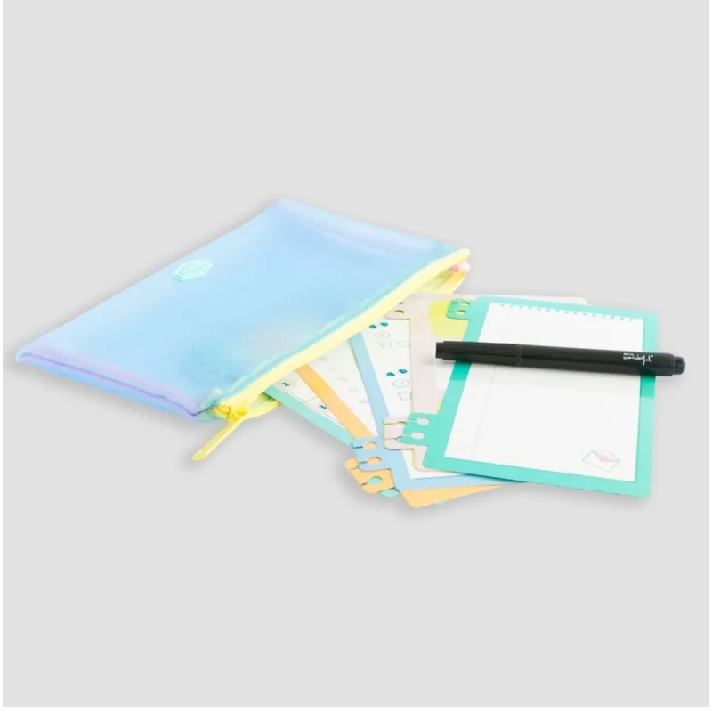 Set Fogli Lavagna Magnetica Con Astuccio E Pennarello