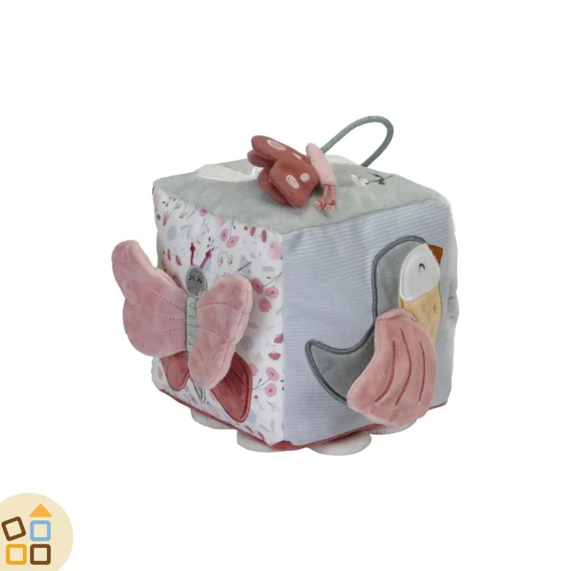CUBO MORBIDO ATTIVITA' ROSA, FIORI E FARFALLE
