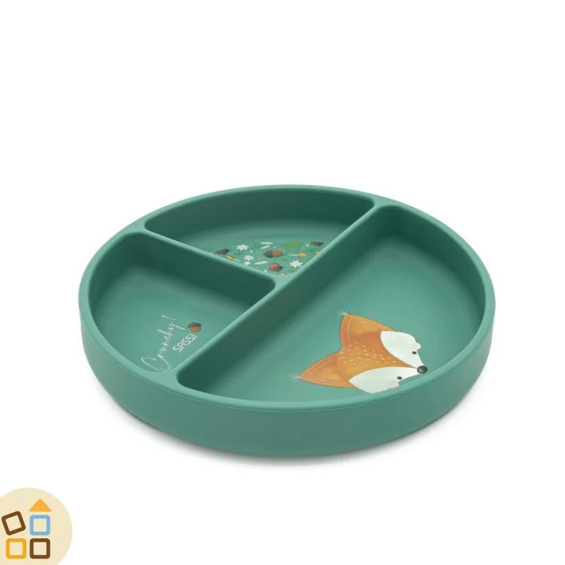 PIATTO IN SILICONE CON VENTOSA, VOLPE