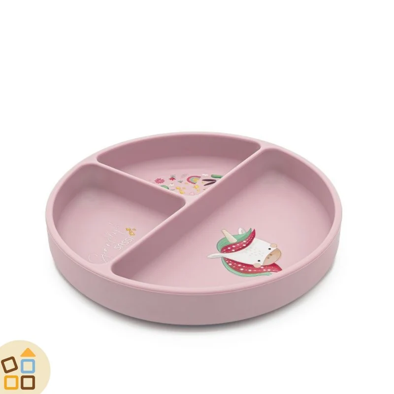 PIATTO IN SILICONE CON VENTOSA, UNICORNO