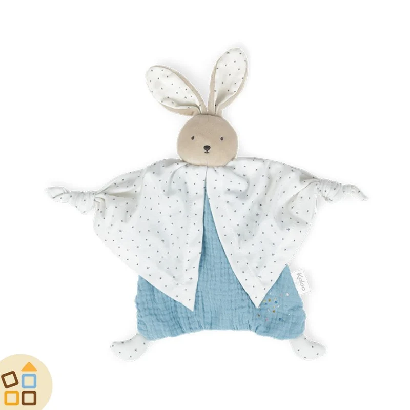 DOUDOU CONIGLIO AZZURRO cotone bio