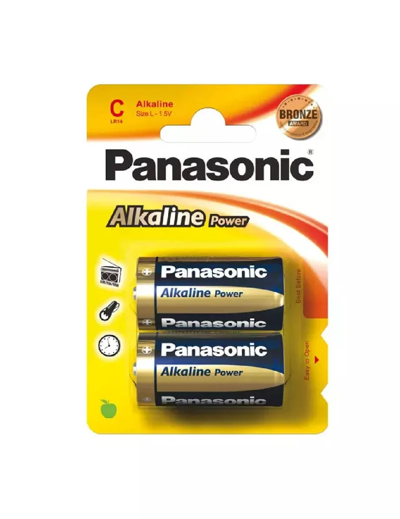 Pile Panasonic Alcaline Power 1/2 Torcia 2pz