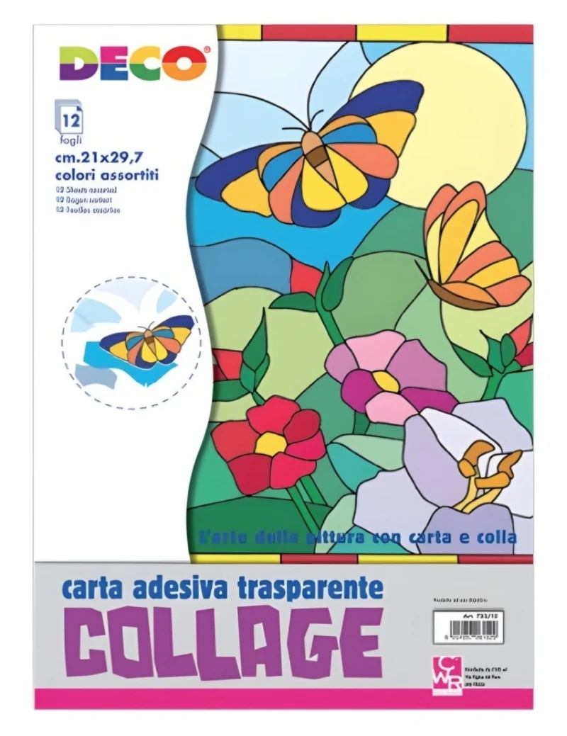 Carta Collage Trasparente Adesiva