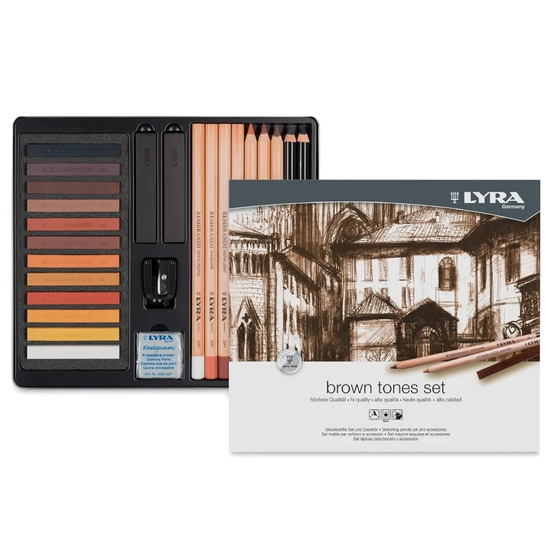 Set Artistico Lyra Polycolor Toni Marroni 21pz