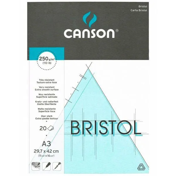 Album Blocco Carta Bristol Canson A3 250g/m² 20 Fogli