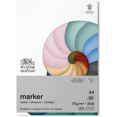 Album Blocco Marker A4 Winsor&Newton Liscio 75g/m² A4 50 Fogli