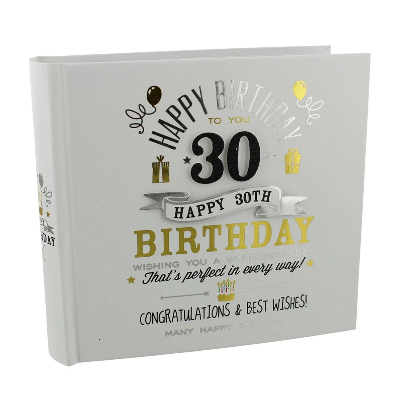 Album Fotografico Signography Bianco In Scatola Nero E Oro 30° Compleanno