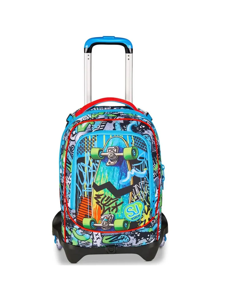 Trolley Scuola SJ Gang Jack 3WD+ Trickyled Boy – Zaino Bambino 3 Ruote Con Manico Telescopico Estensibile