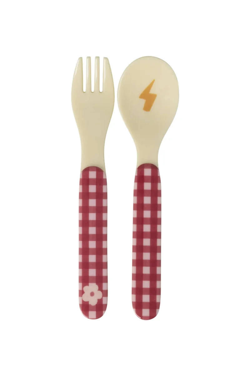 Rice Posate Per Bambini In Melamina Rosa Hero Print