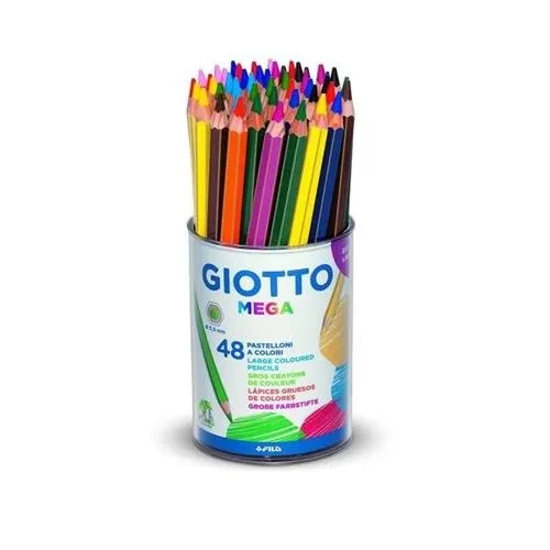 Giotto Mega Pastelloni Matite Colorate Barattolo Da 48pz