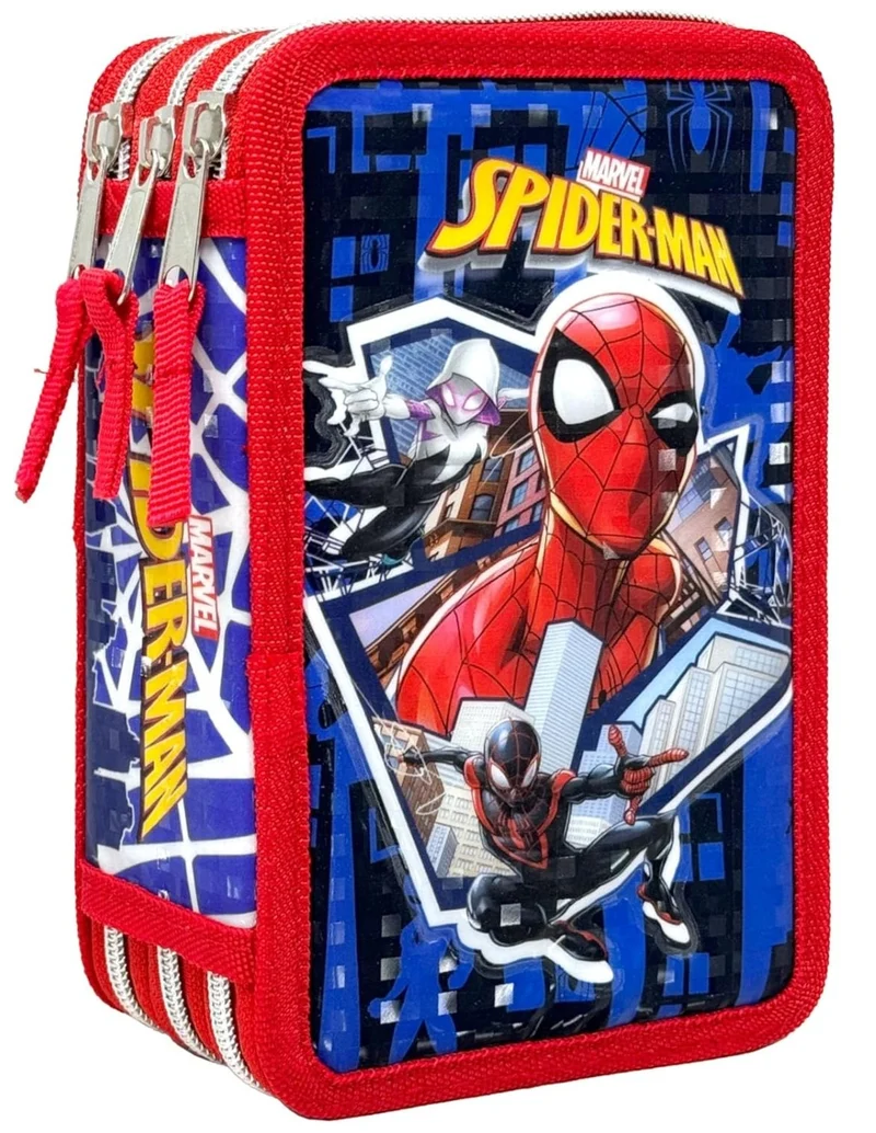 Astuccio Completo 3 Zip Marvel Spiderman