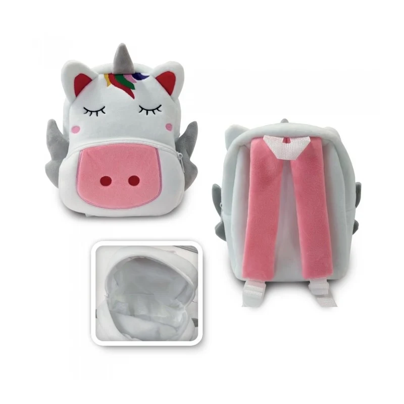 Mini Zaino Asilo Bianco Unicorno 24x10,5x26,5cm