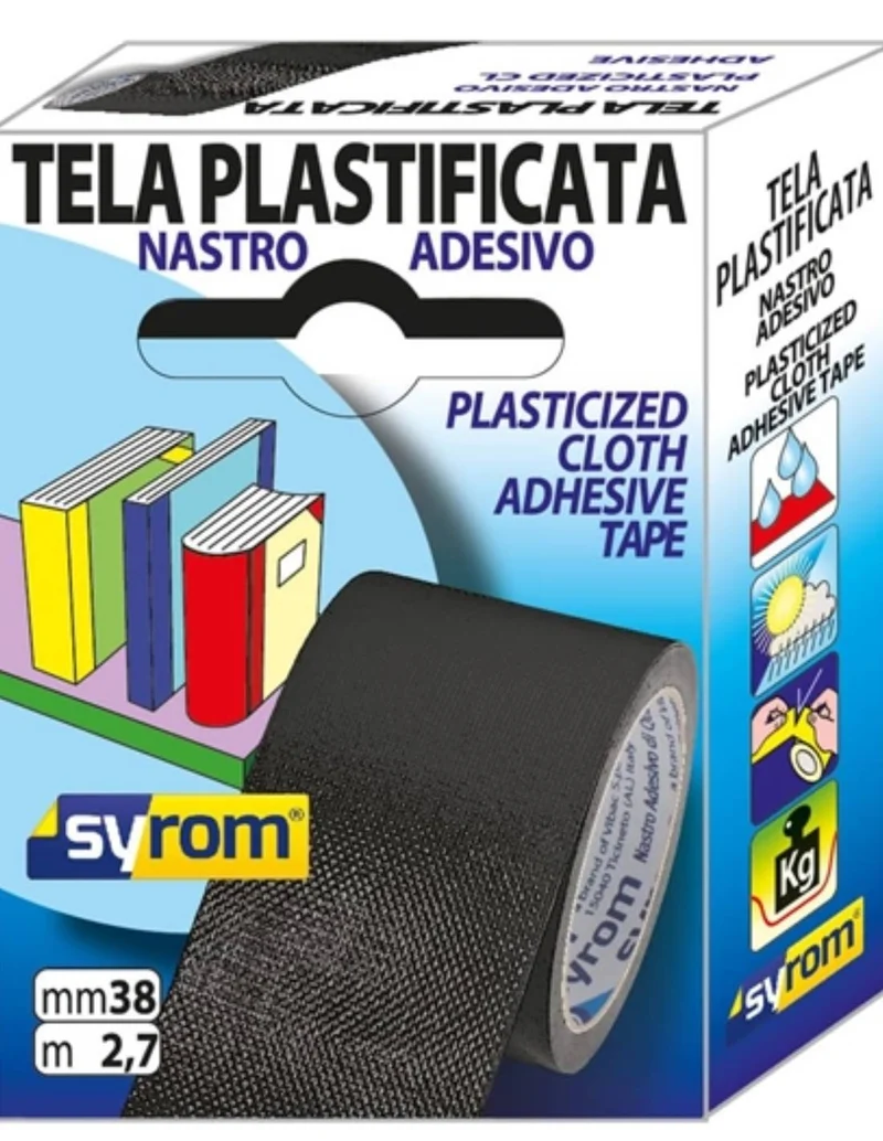 Nastro Adesivo in Tela Scotch Plastificato Nero 38mmx2,7mt