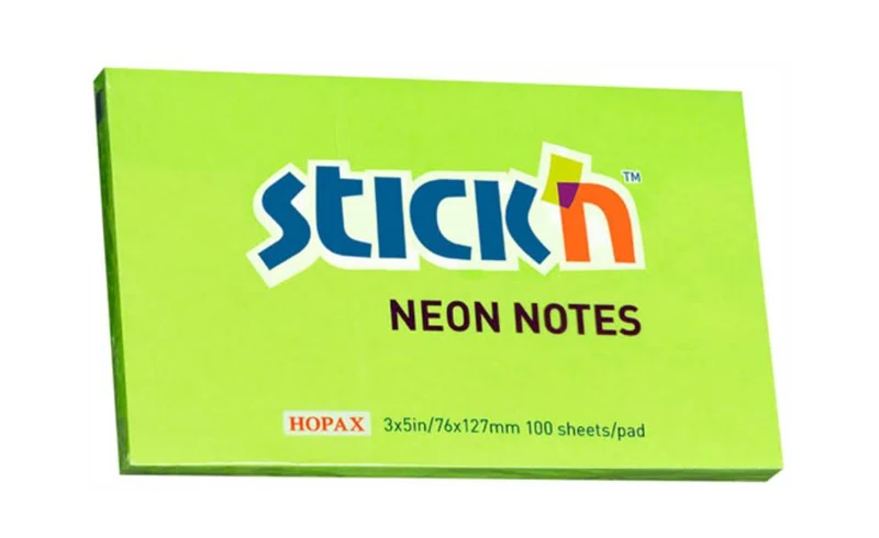 Bigliettini Adesivi 76x127mm 100 Fogli Verde Neon