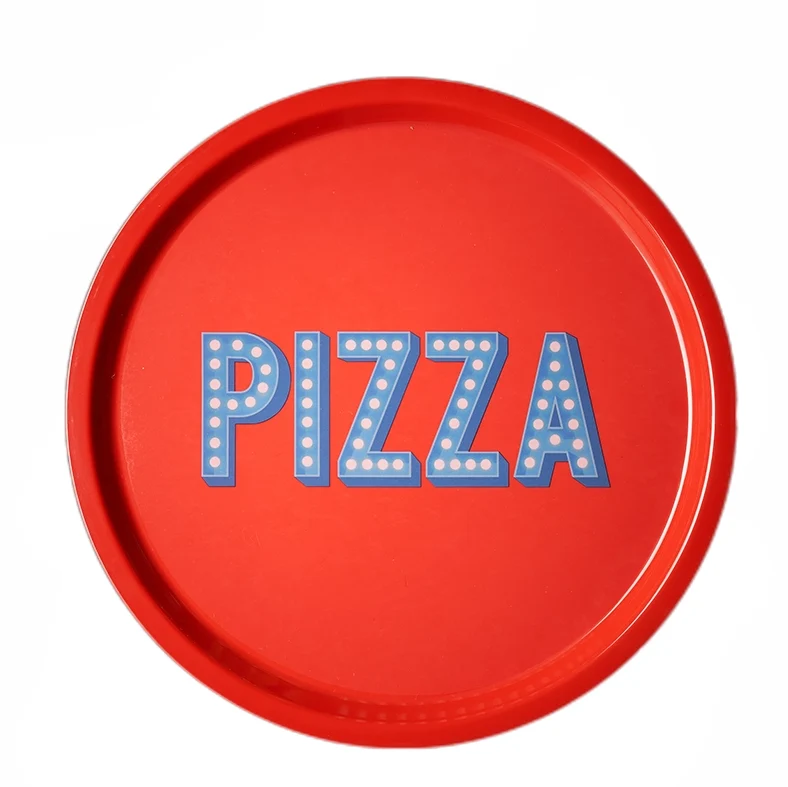 Vassoio In Melamina Rosso Pizza Ø33cm