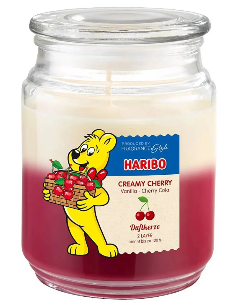 Candela Profumata In Vetro Haribo 510gr - Creamy Cherry
