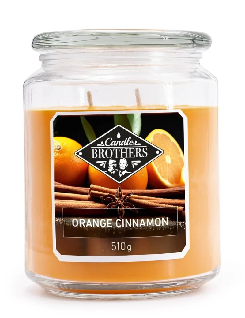 Candela Profumata In Vetro Candle Brothers 510gr - Cannella E Arancia
